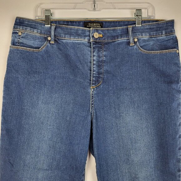Talbots Flawless Five-Pocket Crop Jeans Women's 16 Medium Wash Stretch Comfort - Picture 4 of 10